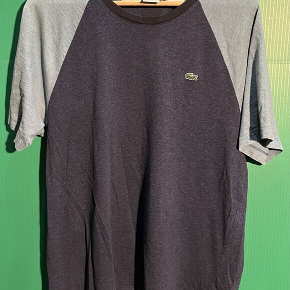 Lacoste Regular Fit Colorblock T-Shirt Men’s Size 5 – Navy Gray Peru - Picture 1 of 5